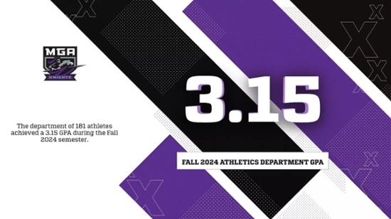 The 2024 fall semester was a large success for the MGA Knights as the department of 181 athletes achieved a 3.15 GPA.